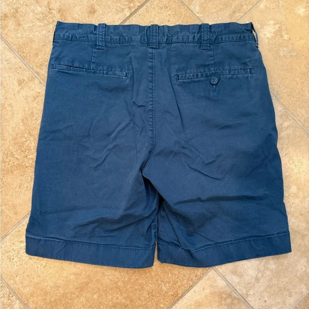 J. Crew Navy Flat-Front Chino Shorts